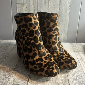INC leopard booties